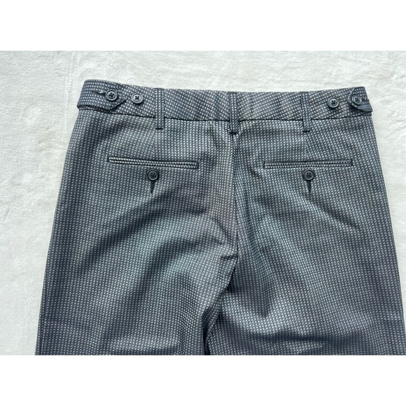 Express Editor Gray Dress Pants Waist Buttons Geometric Pattern Sz 6 - Picture 6 of 10